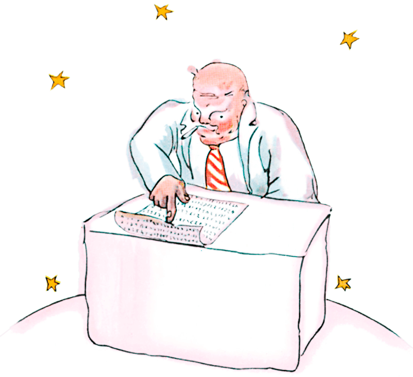 O businessman in sciô seu pianeta